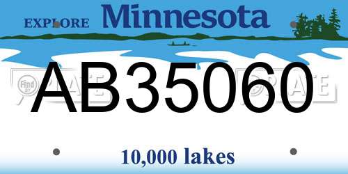 AB35060 Minnesota License Plate
