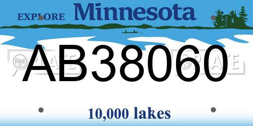 AB38060 Minnesota License Plate