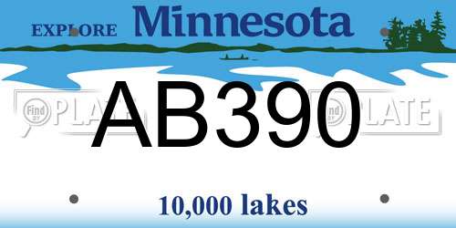 AB390 Minnesota License Plate