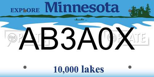 AB3A0X Minnesota License Plate