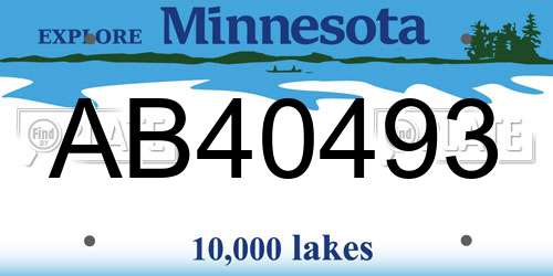 AB40493 Minnesota License Plate