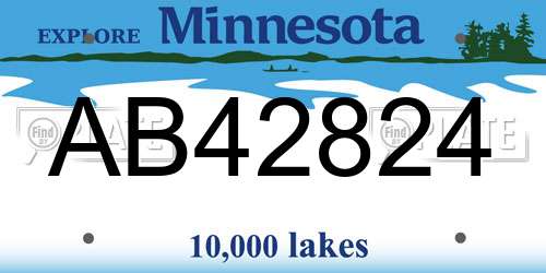 AB42824 Minnesota License Plate