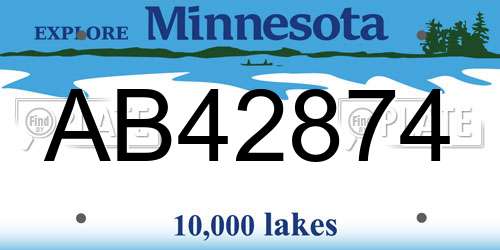 AB42874 Minnesota License Plate