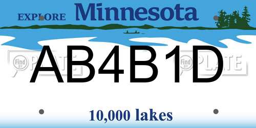 AB4B1D Minnesota License Plate