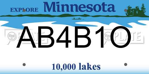 AB4B1O Minnesota License Plate