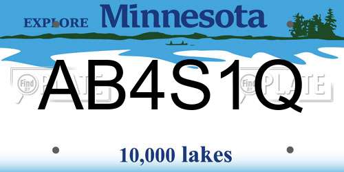 AB4S1Q Minnesota License Plate