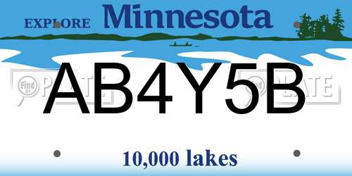 AB4Y5B Minnesota License Plate