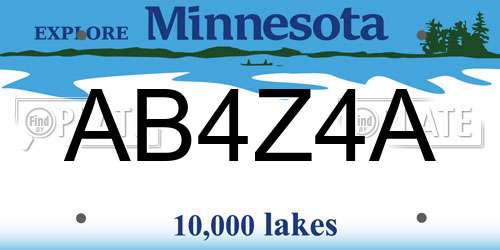 AB4Z4A Minnesota License Plate