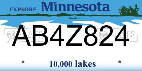 AB4Z824 Minnesota License Plate