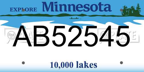 AB52545 Minnesota License Plate