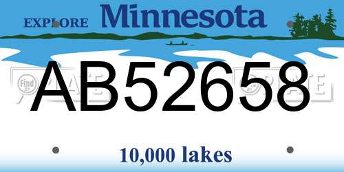 AB52658 Minnesota License Plate