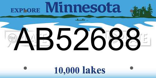 AB52688 Minnesota License Plate