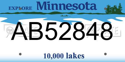 AB52848 Minnesota License Plate