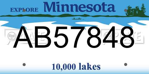AB57848 Minnesota License Plate