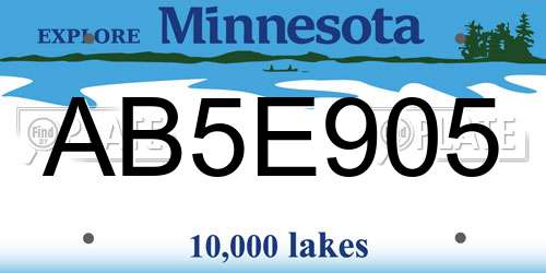 AB5E905 Minnesota License Plate