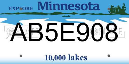 AB5E908 Minnesota License Plate