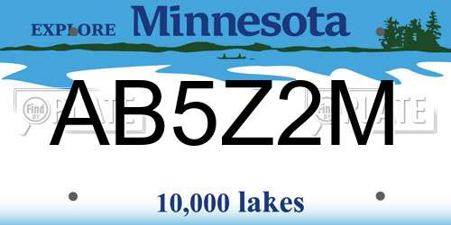 AB5Z2M Minnesota License Plate
