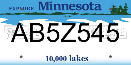 AB5Z545 Minnesota License Plate