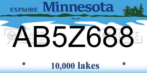 AB5Z688 Minnesota License Plate