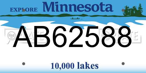 AB62588 Minnesota License Plate