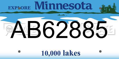 AB62885 Minnesota License Plate