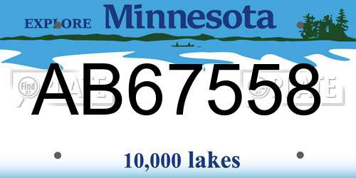 AB67558 Minnesota License Plate