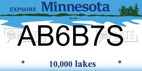 AB6B7S Minnesota License Plate