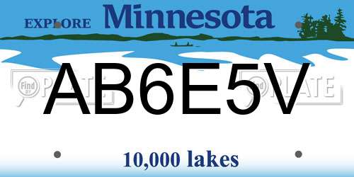 AB6E5V Minnesota License Plate