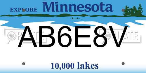AB6E8V Minnesota License Plate