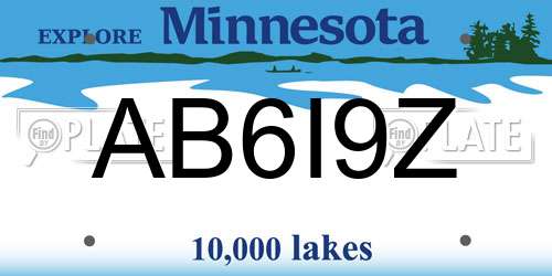 AB6I9Z Minnesota License Plate
