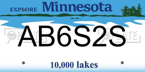AB6S2S Minnesota License Plate