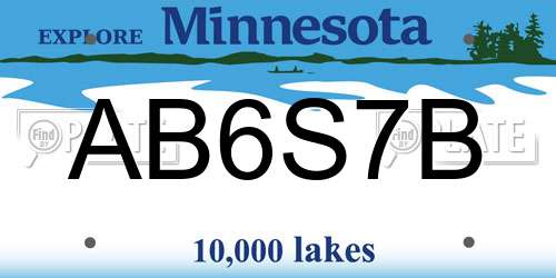 AB6S7B Minnesota License Plate