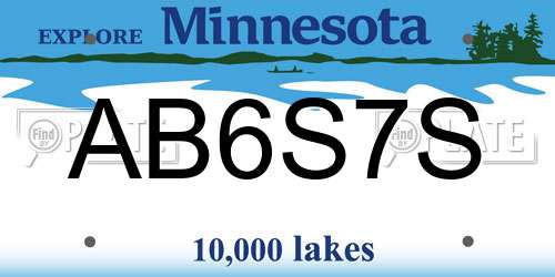 AB6S7S Minnesota License Plate