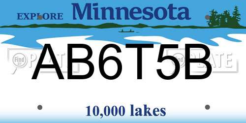 AB6T5B Minnesota License Plate