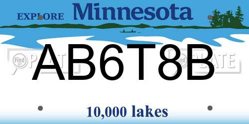 AB6T8B Minnesota License Plate