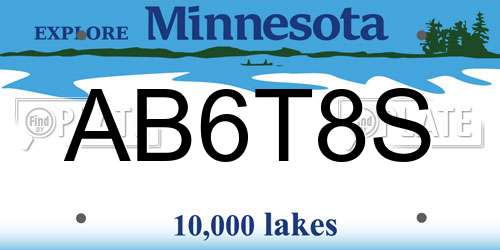 AB6T8S Minnesota License Plate