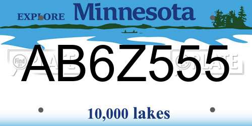 AB6Z555 Minnesota License Plate
