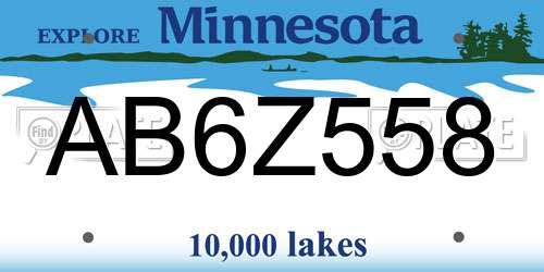 AB6Z558 Minnesota License Plate