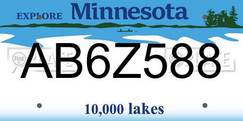 AB6Z588 Minnesota License Plate