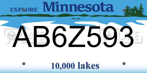 AB6Z593 Minnesota License Plate