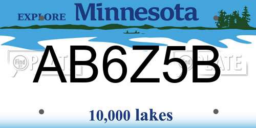 AB6Z5B Minnesota License Plate