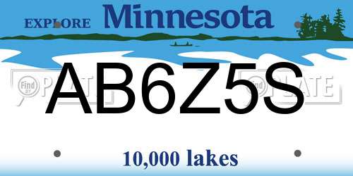 AB6Z5S Minnesota License Plate
