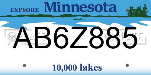 AB6Z885 Minnesota License Plate