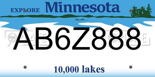 AB6Z888 Minnesota License Plate