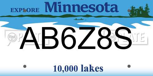 AB6Z8S Minnesota License Plate