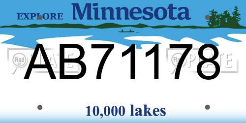 AB71178 Minnesota License Plate