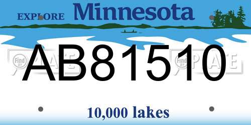 AB81510 Minnesota License Plate