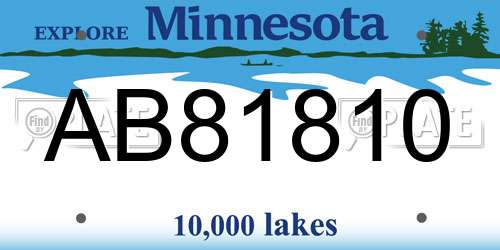 AB81810 Minnesota License Plate