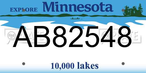 AB82548 Minnesota License Plate