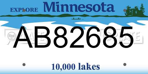 AB82685 Minnesota License Plate